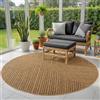 SIMPEX Tappeto Outdoor Rotondo 160 cm Resistente alle Intemperie Facile da Pulire Effetto Juta Naturale Design Scandinavo per Terrazza Giardino Soggiorno Sala da Pranzo