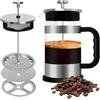 UCAMP Caffettiera francese,French Press 1000 ml,tradizionale pressa francese,Macchina per Espresso e te' con tripli filtri E Vetro Borsoilicato,per la Casa o in Viaggio,Coffee Shop,Ristorante
