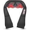Jileson Shiatsu Massaggiatore Collo Spalle Elettrico Tessuto Profondo 4D Massaggiante con Calore Massaggio Schiena per Gambe Sollievo Dolore Muscolare Corpo Casa Ufficio Auto (Nero - 6 pulsanti)