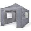 All Seasons Gazebos: Gazebo pop-up 3x4.5m completamente impermeabile con 4 pareti laterali - Grigio metallizzato