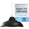 LEDSone Vintage Industrial Pendant Light Easy Fit with Metal Lampshade with Reduction Plate (E27) for Bedroom Living Room (Nero interno Oro)
