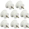 MERRYHAPY 8 Pezzi Pomelli Cassettiera Rotondi, in Legno Bianco per Armadi | Installazione Semplice, Uso Leggero per Mobile e Sportello, Finitura Bianca, Forma Rotonda Compatta