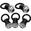 PACKOVE 5 Pezzi Ganci a Vite a Occhiello M10 Neri Dadi per Catena Sospesa per Luci, Anelli di Aggancio per Apparecchi di Illuminazione e Lampadari, Accessori per Montaggio Lampade