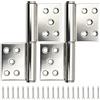 Tenbrachian 2 Pezzi Cerniere per Porta, Cerniere Staccabili a Bandiera in Acciaio Inox da 132mm/5,2 Pollici, Cerniere a Giunto Scorrevole con Rotazione a 360 Gradi per Porte Interne ed Esterne, con 20 Pezzi Viti