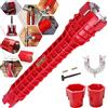 Generic 8 in 1 Multifunzionale Rubinetto Lavello Strumenti di Installazione Idraulica Riparazione Mano per WC Bagno Cucina Universale Antiscivolo Chiave