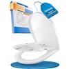 LOBENSWERK Copriwater Forma D [CORTA] Montaggio Facile | Tavoletta WC con Chiusura Rallentata | Sedile WC Forma D antibatterico & resistente UV incl. dima montaggio