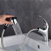 GAVAER Rubinetto da bagno con doccetta estraibile e due modalità di flusso d'acqua, per bagno lavabo o lavandino, miscelatore regolabile e caldo e freddo, cromato