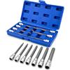 BITUXX Set di dadi esagonali esagonali, 7 pezzi, set di bussola, dadi da 3/8, extra lungo, H3, H4, H5, H6, H7, H8, H10