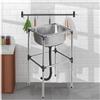 Generic Lavello multiuso in acciaio inox con scarico, vasca singola autoportante, lavello da cucina commerciale, lavello portatile senza rubinetto