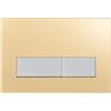 Mendorio Placca di Comando WC, Compatibile con Geberit Sigma, UP300 e UP320, Piastra Doppio Scarico, Dimensioni 246×164 mm (Oro Opaco & Argento Opaco Pulsante)