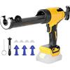 LIROPAU Pressa a cartuccia a batteria con 9 accessori, compatibile con batteria Dewalt da 20 V