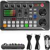 Halorin Live Sound Card Audio Mixer, F998 Live Audio Card Interface con effetti mixer DJ, effetti sonori, Voice Changer, mixer audio Bluetooth per YouTube Streaming KTV Registrazioni Gaming