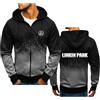 TUIAIFA Felpa con cappuccio da uomo con cerniera for Linkin Park, vestibilità slim, giacche con cappuccio casual, felpe leggere(B,XL)