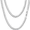FindChic Collana Uomo in Argento Sterling 925 a Catena Cubana/Figara Chic Stile Hip Hop Punk Catenina Argento da Uomo e Donna 3mm/5mm larghezza 36/71cm lunghezza Confezione Regalo