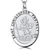 Miaofu Collana di San Cristoforo Collana di San Cristoforo placcato oro bianco 18 carati, Collana di medaglia di San Cristoforo, Collana di San Cristoforo, Collana di San Cristoforo maschile