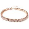 FEIKFEIZ Bracciale tennis in moissanite, diamanti moissanite coltivati in laboratorio da 5 mm, placcato in oro rosa 18K, bracciale regolabile in oro per donna, regalo di gioielli.