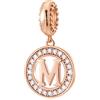 CHAWIN Charm a forma di lettera A-Z, in oro rosa, autentico argento Sterling 925, compatibile con braccialetti Pandora, collana, cerchio, per donne, ragazze, scintillanti Zirconia cubica