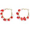 MAJALE Orecchini a Cerchio Donna Strass Corallo e Rosso 20mm