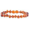 Genuine Amber Braccialetto in vera ambra baltica - Cavigliera lucida color cognac - 100% autentica ambra baltica - Gioielli fatti a mano, 18 cm, Gemma
