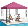 Qdreclod Telo di Ricambio per Gazebo 3x3m, Impermeabile e Anti-UV 300D, Copertura Rimovibile per Pergola con Fascette in Velcro Rinforzate, Ideale per Giardino, Terrazza, Campeggio e Spiaggia,Rosso