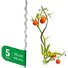 Novatool 5 pezzi di bastoncini per pomodori da 110 cm x 5 mm Ø, bastoncini a spirale per pomodori zincati, tralicci per piante, aste per pomodori, 110 cm, aiuto per pomodori, bastoncini per piante