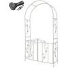 Generico Arco da Giardino con cancello in Ferro, L110 x A214 x P37 cm, Traliccio per Rose Piante rampicanti, pergolato per Decorazione Prato Patio achtertuin, Nero Bianco(Bianco)
