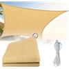 Raisand Vela ombreggiante 1x2m in HDPE anti-UV, traspirante e resistente, ombreggiante con occhielli con corde per installazione facile, telo ombreggiante per terrazzo, giardino, pergola e piscina (Beige)