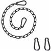 TOP-MAX Catena da appendere resistente da 20 cm, estensore resistente per sedie a uovo da giardino, in acciaio rivestito nero con 2 clip a moschettone, estensione sicura dell'amaca, accessori per