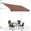 HOMASIS Tende da Sole per Esterno Estensibili, Protezione Solare Regolabile in Altezza, Tenda da Balcone senza Foratura, Tendalino Parasole con Manovella (Marrone, 3,5 M)