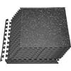 VEVOR Set Tappetino Puzzle Protettivo per Pavimento da Palestra 12 pezzi 610 x 610 x 10 mm, Tappetini Piastrelle in Gomma ad Incastro con Puntini Grigi da Ginnastica Palestra Ufficio Casa Allenamento