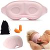 MetalNuts Mascherina per Dormire 3D in Seta - Maschera Occhi Regolabile per Blocco Luce, Sonno Profondo, Viaggi e Meditazione