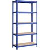 SONGMICS Scaffalatura a 5 Ripiani, Scaffale in Acciaio, Montaggio Rapido, Utensili, Strumenti in Garage, Magazzino, Ripostiglio, Portante 875 kg, 40 x 90 x 180 cm, Blu GLR040Q01