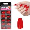 Glam Up Glam'Up - Unghie finte a forma di ballerina, colore: rosso