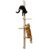 eyepower 205 cm Tiragraffi da Parete Luna con 4 Piattaforme in Bambù - Albero per Gatti Salvaspazio con Ripiani - Colonna in Sisal Naturale - Gioco da Arrampicata - Percorso da Muro Set Mensole Gatto