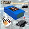 StarTech Batteria agli ioni di litio 18650 - Pacco batterie 13S8P da 48V - Capacità elevata di 100Ah - BMS (sistema di gestione della batteria) integrato - Adatta per e-bike da 250-1500W - Caricabatterie 54,6V 2A - Connettore XT60 a forma di T