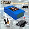 StarTech Set di batterie per e-bike - 48V 100Ah - batterie agli ioni di litio - configurazione 13S8P - 1000W - sistema di gestione della batteria (BMS) da 50A - connettore di ricarica DC XT60
