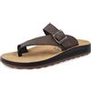 Fly Flot Assolo, Ciabatte Infradito Uomo in Ecopelle, con Fibbia Regolabile, Sottopiede in Pelle, T.Moro, 43 EU