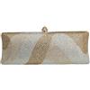 YUHATRG Pochette da donna geometrica di lusso con strass e catena di cristallo, borsetta da sera per matrimonio