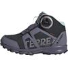 Adidas Unisex - Bambini Terrex Boa Mid Rain.RDY Hiking Shoes, Core Black/Cloud White/Preloved Violet, 36 EU