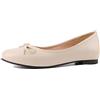Bviennic Donna Punta Rotonda Comodo Balletto Piatto con Bows Senza Chiusura Ufficio Loafers Sposa Walking Bride Dolly Scarpe Ballerinas Beige-P Numero 37 Eu-38Cn