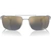 Ray-Ban Occhiali da sole unisex, montatura canna di fucile, lenti verdi e blu, 60 mm, Argento/Blu Specchiato Oro Polarizzato, 60 mm
