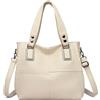 MANNUOSI Donna Borse a Mano PU pelle Grande capacità Borsa a Spalla Hobo Multifunzionale Borsa a tracolla Bianco