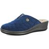 inblu Pantofole Donna con Zeppa e Design Geometrico, Plantare Imbottito in Pelle, Tacco 4,5 cm