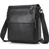 newsbirds Borsello Uomo in Vera Pelle Vintage Borsa a Tracolla da Uomo Casuale Piccolo Borse Messenger per Stile Retro'per l'uso Quotidiano Outdoor,Lavoro,Viaggio Borsa a Spalla, nero