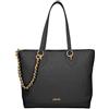 Liu Jo Jeans Borsa a spalla Adonide con logo a rilievo, catena intrecciata rimovibile e chiusura con zip. Nero Nero 22222