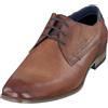 bugatti Uomo Scarpa bassa business in pelle, derby con finitura bicolore, Marrone, 41 EU