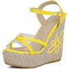 Gicoiz Vernice Espadrille Donna Punta Aperta Moda Zeppa Sandal
