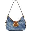 GUESS borsa a tracolla Camden Mini Shoulder Bag Denim Logo blu