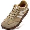 HOBIBEAR Scarpe da ginnastica da donna e da uomo in stile retrò: Scarpa da tempo libero leggera con scatola anatomica per il dito per il comfort tutto il giorno, marrone/bianco, 42 EU