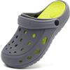 Procity Zoccoli | Sabots Unisex per Donne e Uomini | Clogs da Giardino Traspiranti | Scarpe da Giardino | Pantofole Leggere | Sandali da Spiaggia Grigio Giallo 38